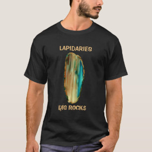 *~* AQUA GESTREEPTE LAPIDARIES GRAVEN ROTSEN Agaat T-shirt