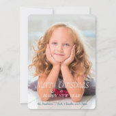 Aqua Gift Pattern Fotosjabloon voor Kerstmis Feestdagenkaart (Voorkant)