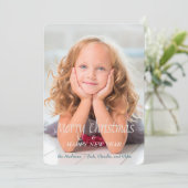 Aqua Gift Pattern Fotosjabloon voor Kerstmis Feestdagenkaart (Staand voorkant)