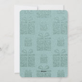 Aqua Gift Pattern Fotosjabloon voor Kerstmis Feestdagenkaart (Achterkant)