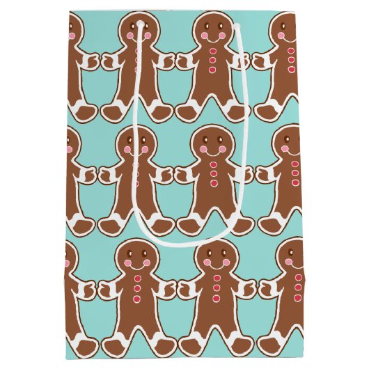 Aqua Gingerbrood Men Gift Bag Medium Cadeauzakje (Achterkant)