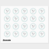 Aqua Gingham Bedankt Favor Sticker (Vel)