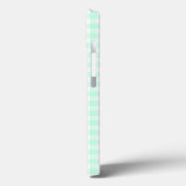 Aqua Gingham Check 'Monogram' iPad case (Achterkant / Links)