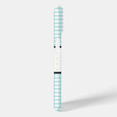 Aqua Gingham Geruite Bloem Monogram Case-Mate iPhone Case (Achterkant / Rechts)