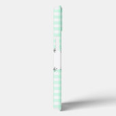 Aqua Gingham geruite 'Name' iPad hoesje (Achterkant / Rechts)