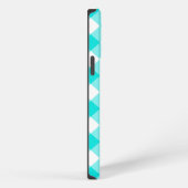 Aqua Gingham iPhone Hoesje (Rechterkant)