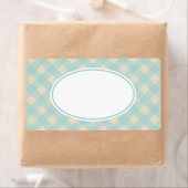  Aqua Gingham-labels Etiket (Insitu)