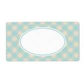 Aqua Gingham-labels Etiket (Voorkant)