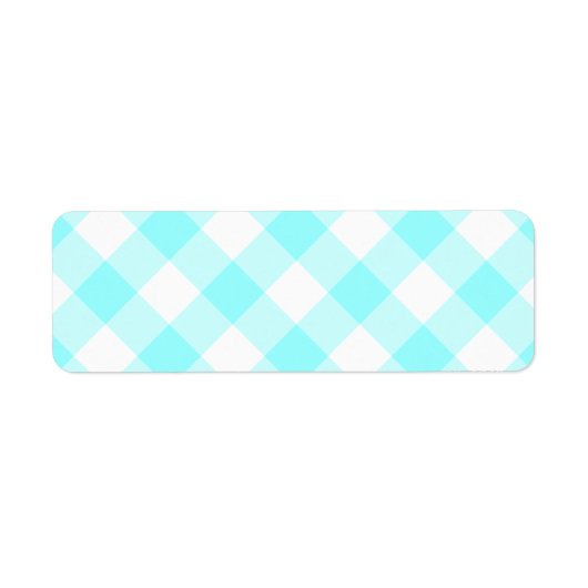 Aqua Gingham patroon Etiket (Voorkant)