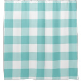 Aqua Gingham Pattern Douchegordijn (Voorkant)