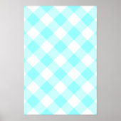 Aqua Gingham Pattern Poster (Voorkant)