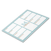 Aqua Gingham Plaid Weekly Planner Notitieblok (Schuin)
