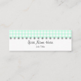 Aqua Gingham stripe visitekaartje skinny