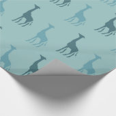 Aqua Giraffes Baby shower Cadeaupapier (Hoek)