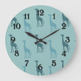 Aqua Giraffes Grote Klok