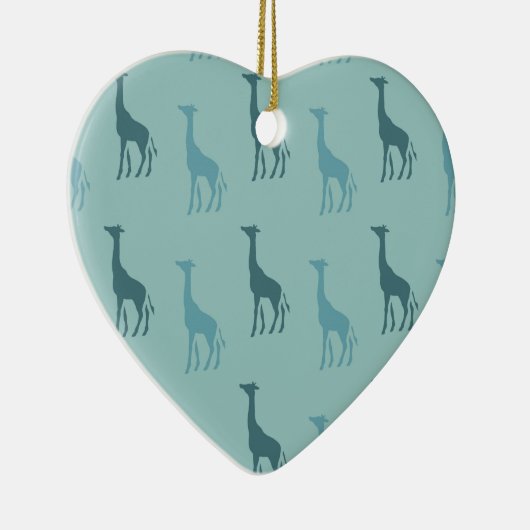 Aqua Giraffes Keramisch Ornament (Rechts)