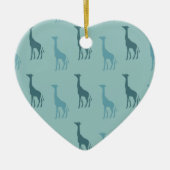 Aqua Giraffes Keramisch Ornament (Voorkant)