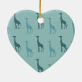 Aqua Giraffes Keramisch Ornament (Achterkant)