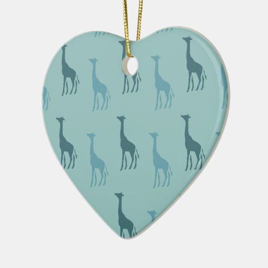 Aqua Giraffes Keramisch Ornament (Links)