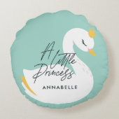 Aqua girly elegant foto-mooie zwaan rond kussen (Achterkant)