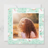 Aqua girly elegant foto mooie zwemkinderen kaart (Achterkant)