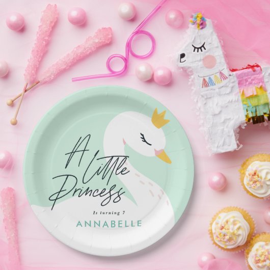 Aqua girly-elegant fotofeestje papieren bordje (Feest)