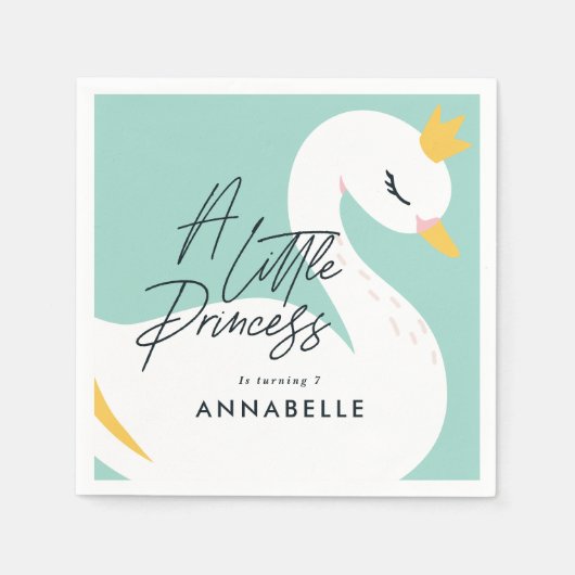 Aqua girly-elegant fotofeestje servet (Voorkant)