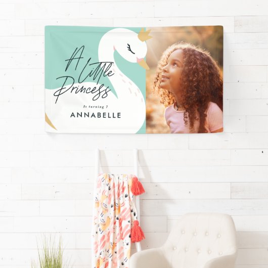 Aqua girly-elegant fotofeestje spandoek (Insitu)