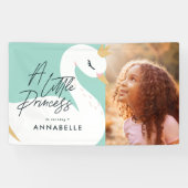 Aqua girly-elegant fotofeestje spandoek (Horizontaal)