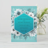 Aqua Glaciale Flora Huwelijk Kaart (Staand voorkant)