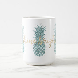 Aqua Glam Glitzy Ananas Shine Koffiemok
