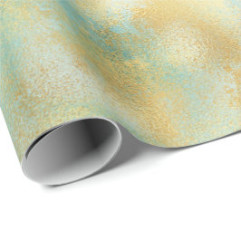 Aqua Glam Gold Glitz Sparkle Cadeaupapier