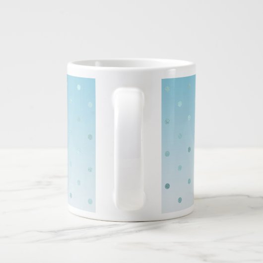 Aqua Glam Stippen Ombre              Grote Koffiekop (Achterkant)