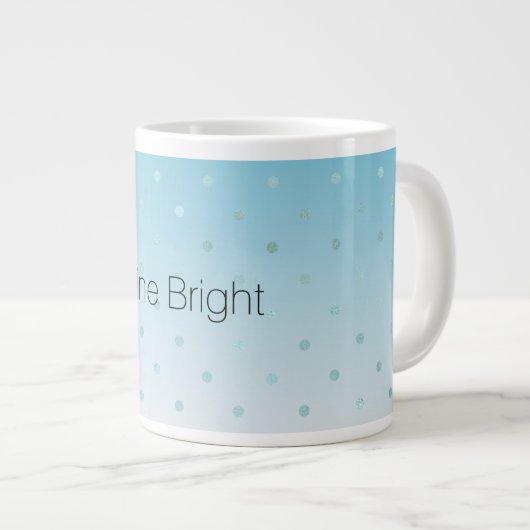 Aqua Glam Stippen Ombre              Grote Koffiekop (Voorkant rechts)