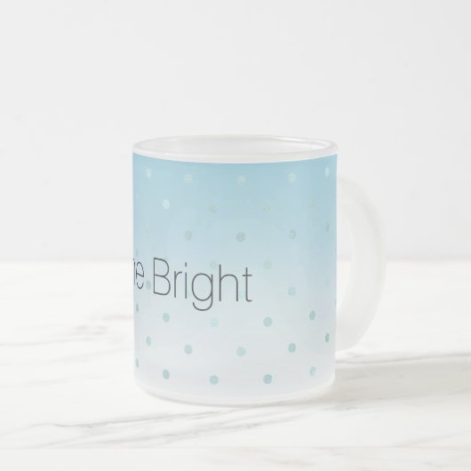 Aqua Glam Stippen Ombre            Matglas Koffiemok (Voorkant rechts)