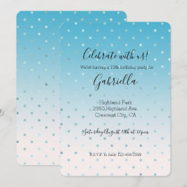 Aqua Glam Stippen Ombre Verjaardag Kaart