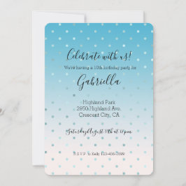 Aqua Glam Stippen Ombre Verjaardag     Kaart