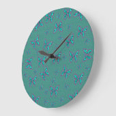 Aqua Glass Butterflies Large Clock Grote Klok (Hoek)