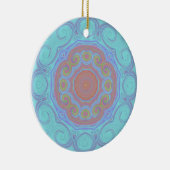 Aqua Glass Flower Memorial Ornament (Rechts)