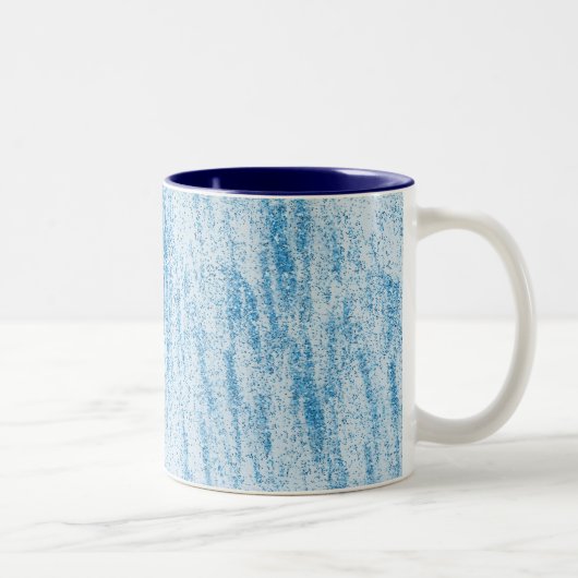 Aqua Glitter Abstract Tweekleurige Koffiemok (Rechts)