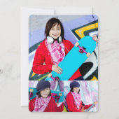 Aqua Glitter Afstuderen Cutout Graduation Party Kaart (Achterkant)