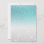 ** Aqua Glitter Beach Destination Wedding Kaart (Achterkant)