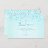 Aqua Glitter, Glam Dank je kaarten (Voorkant / Achterkant)