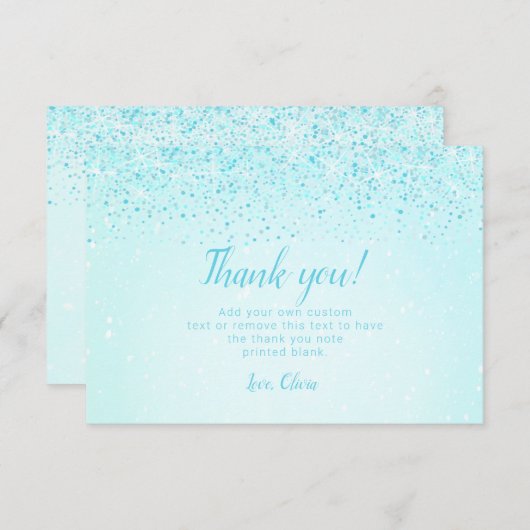 Aqua Glitter, Glam Dank je kaarten (Voorkant / Achterkant)