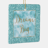 Aqua Glitter Gold Dream Keramisch Ornament (Rechts)