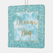 Aqua Glitter Gold Dream Keramisch Ornament (Links)