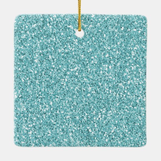 Aqua Glitter Gold Dream Keramisch Ornament (Achterkant)