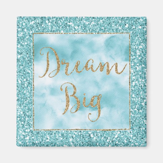 Aqua Glitter Gold Dream Magneet (Voorkant)