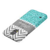 AQUA GLITTER, GRAY CHEVRON, MONOGRAMMER Case-Mate SAMSUNG GALAXY HOESJE (Onderkant)