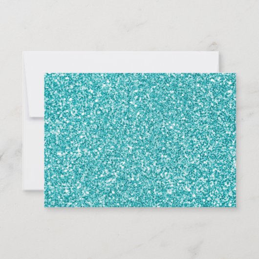 Aqua Glitter Hartelijk dank Bedankkaart (Achterkant)